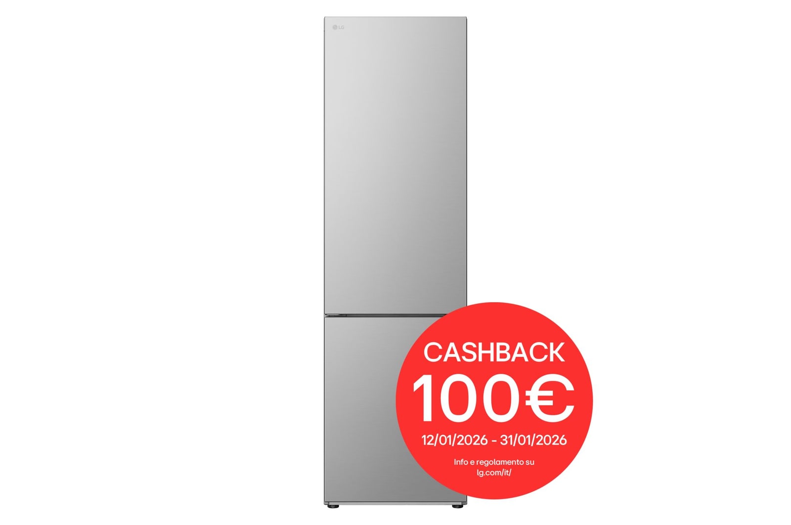 Foto frontale del frigorifero LG GBV22NCBPY con cashback